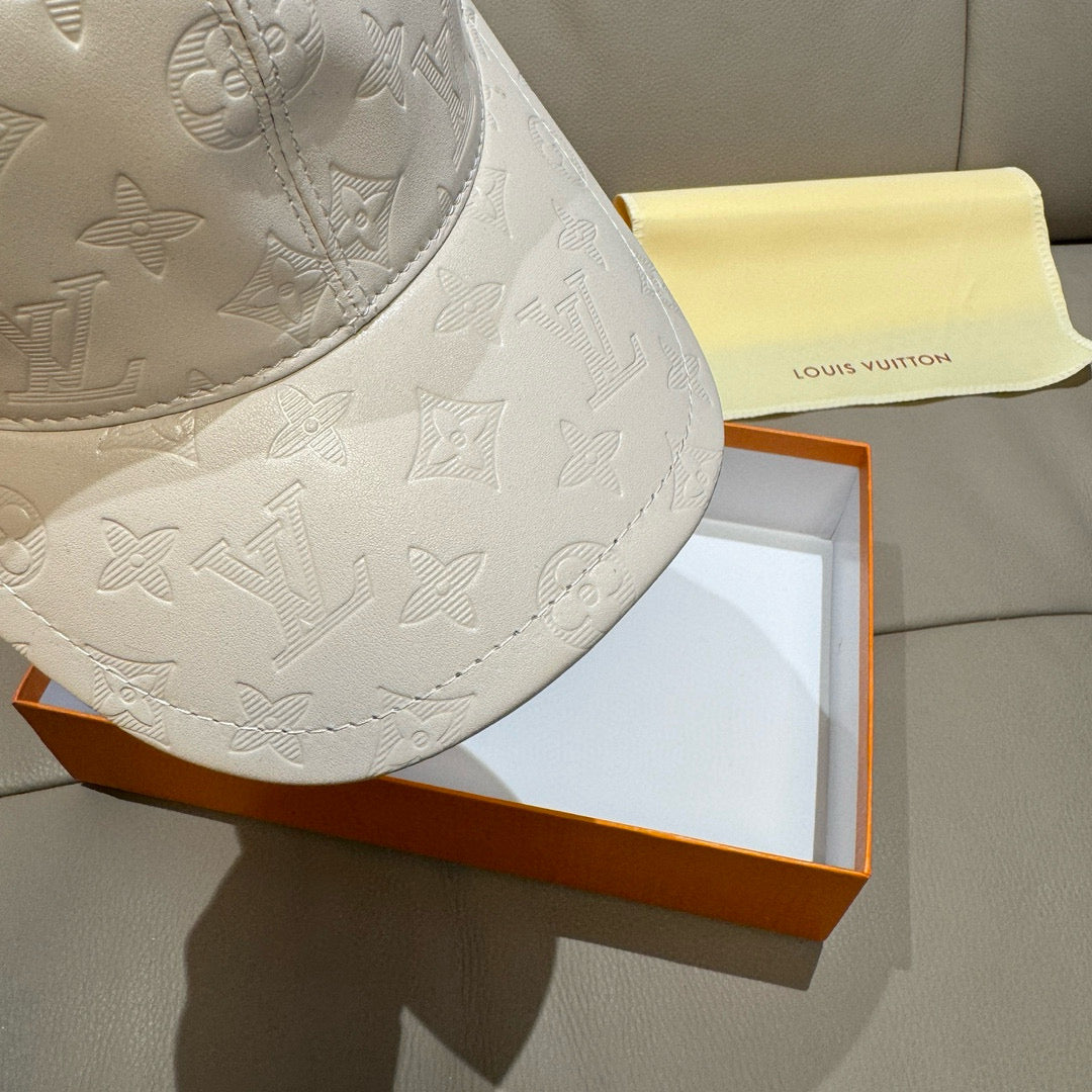 Luxury Aged Leather Print Baseball Cap