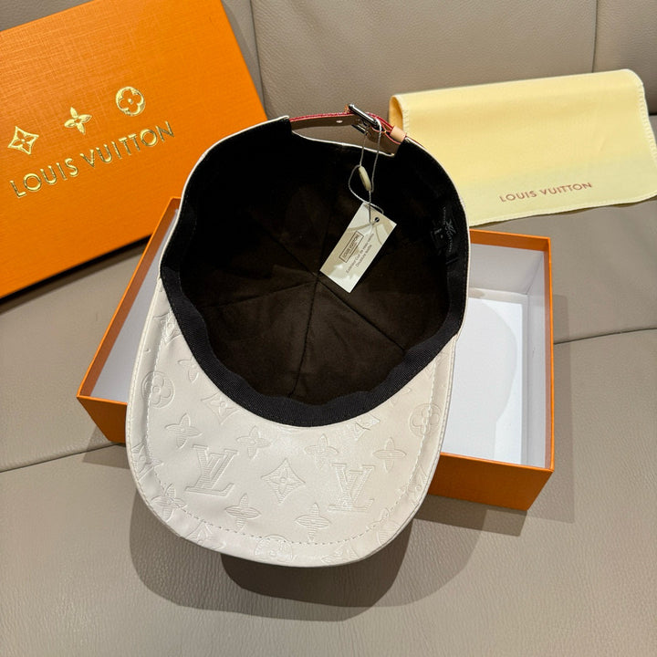 Luxury Aged Leather Print Baseball Cap