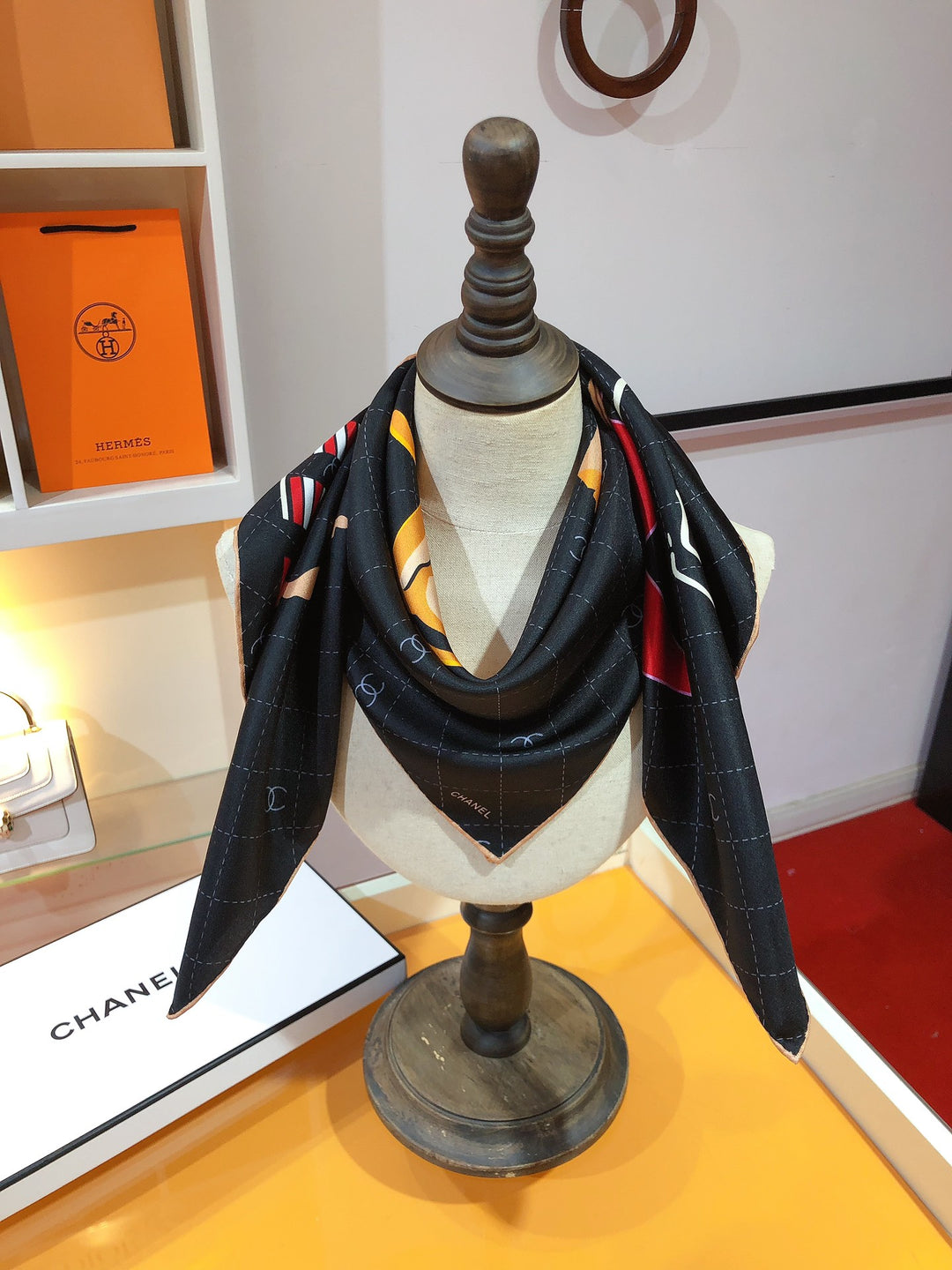Luxury CC Family Elements Silk Square Scarf
