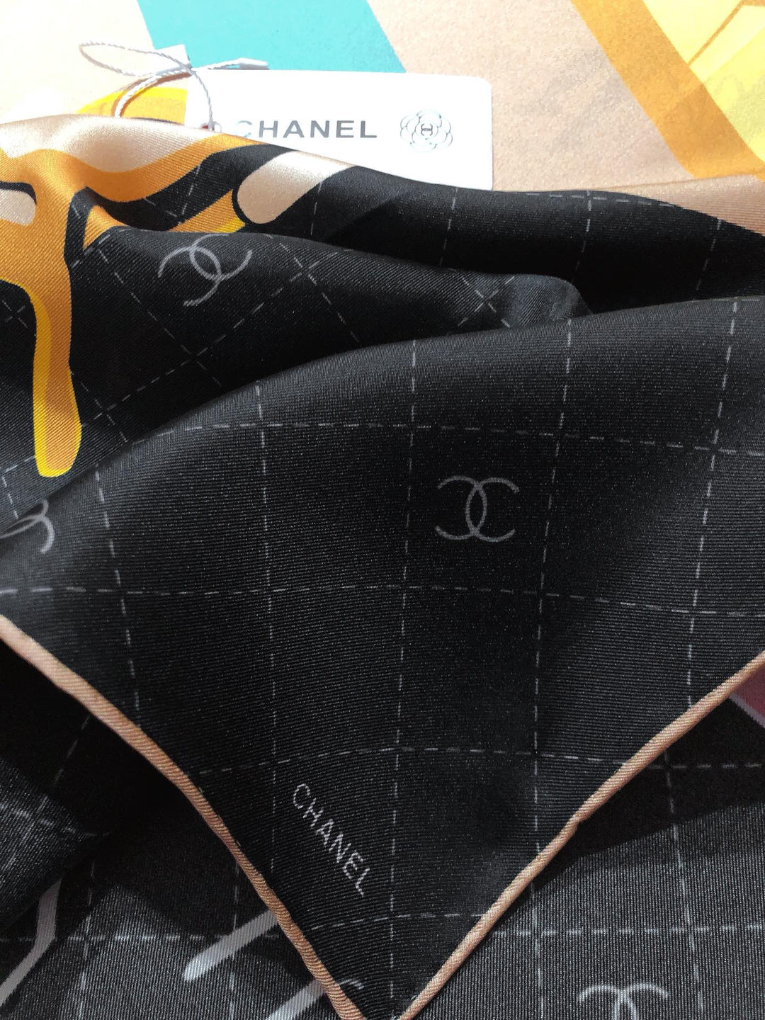 Luxury CC Family Elements Silk Square Scarf