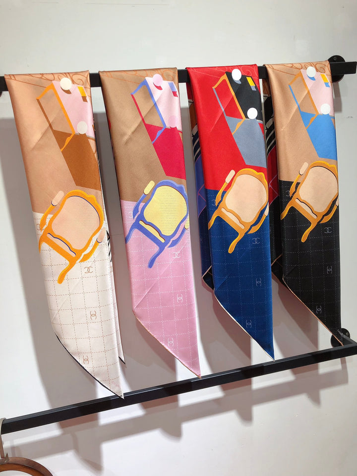 Luxury CC Family Elements Silk Square Scarf