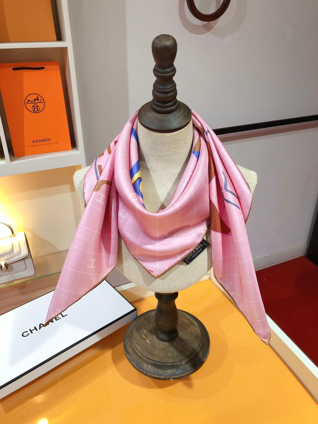 Luxury CC Family Elements Silk Square Scarf