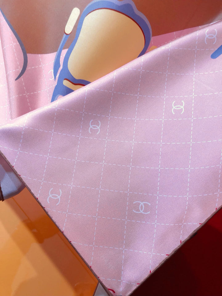 Luxury CC Family Elements Silk Square Scarf