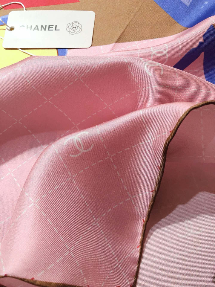 Luxury CC Family Elements Silk Square Scarf