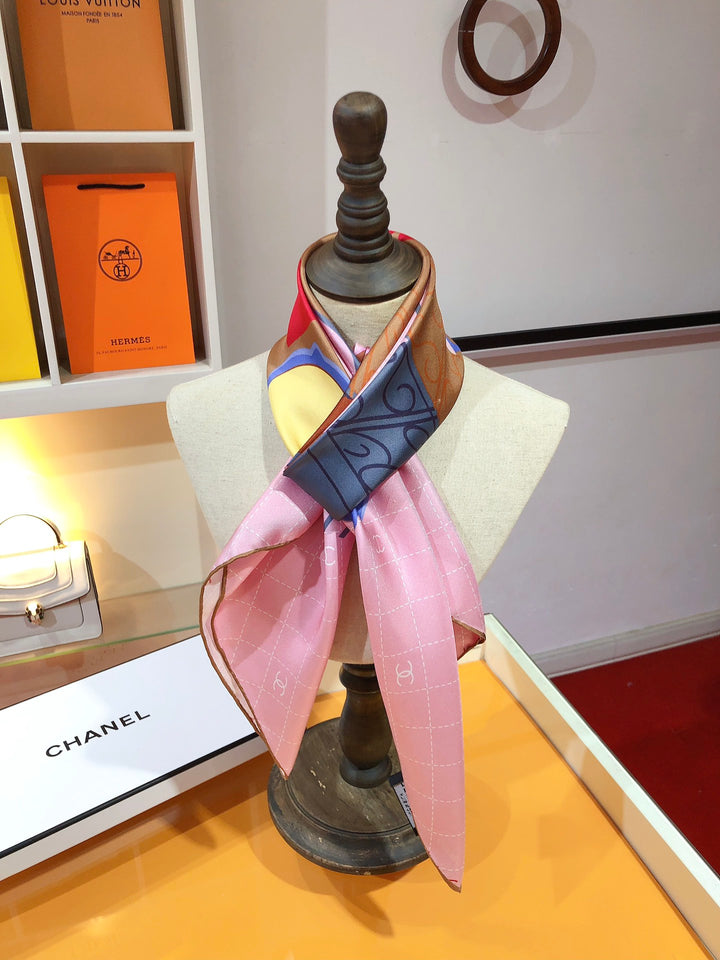 Luxury CC Family Elements Silk Square Scarf