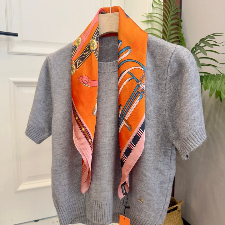3 colors silk satin peplum small square scarf