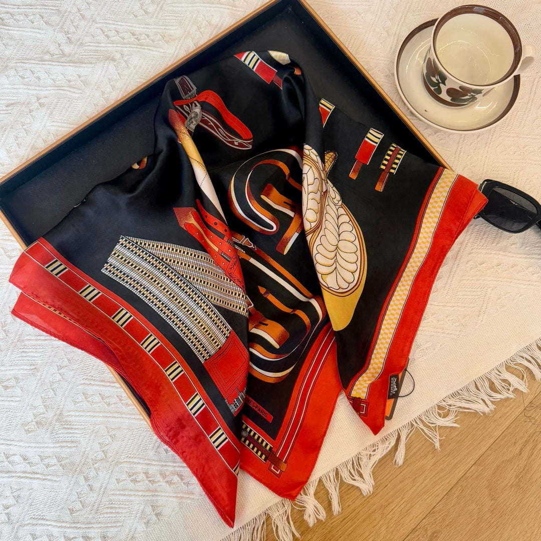 3 colors silk satin peplum small square scarf