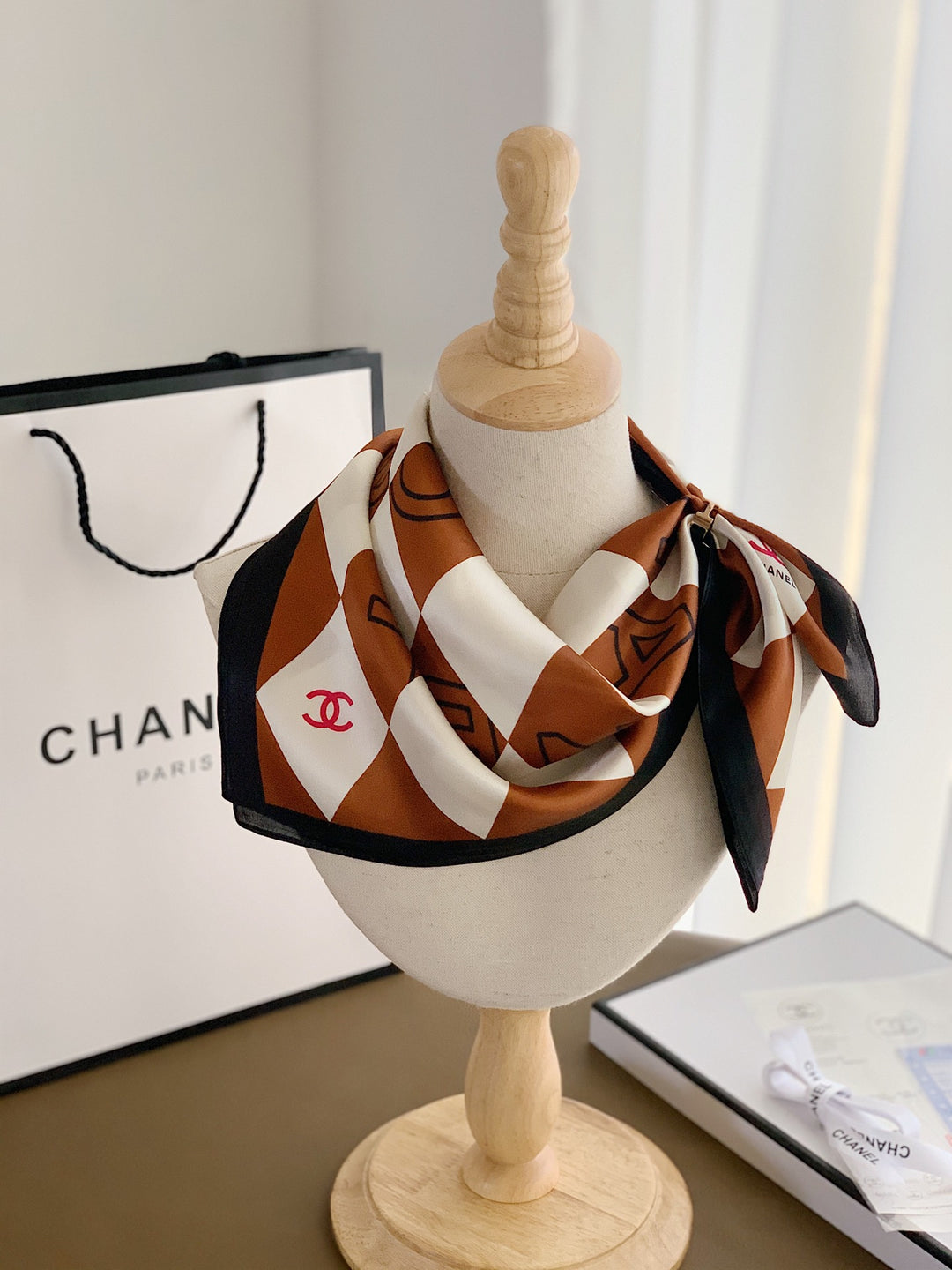 3 colors silk plaid peplum small square scarf