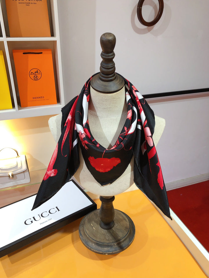 3 colors CD graffiti small square scarf