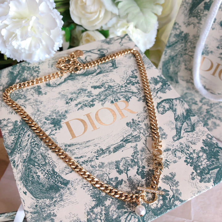 gold chain pearl jewelry necklace