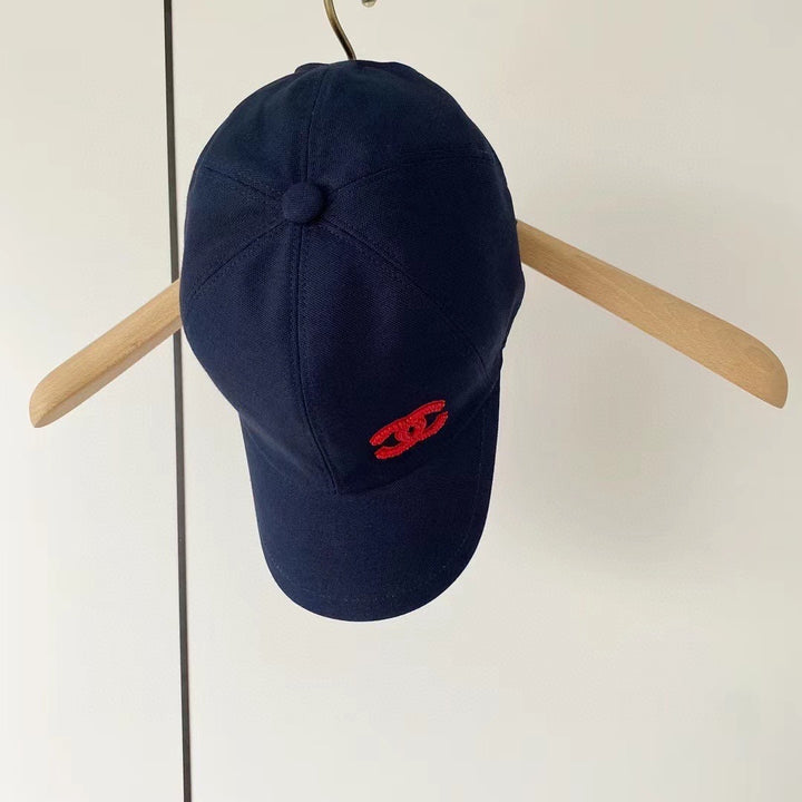 Red embroidered bead logo cap