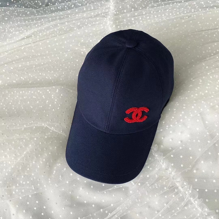 Red embroidered bead logo cap