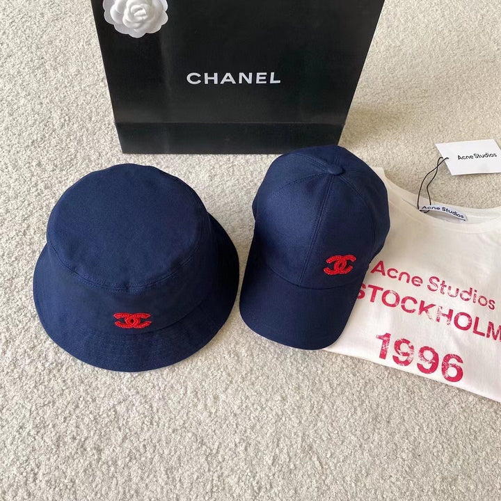 Red embroidered bead logo cap