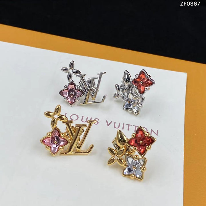 Two Color Flower Earrings
