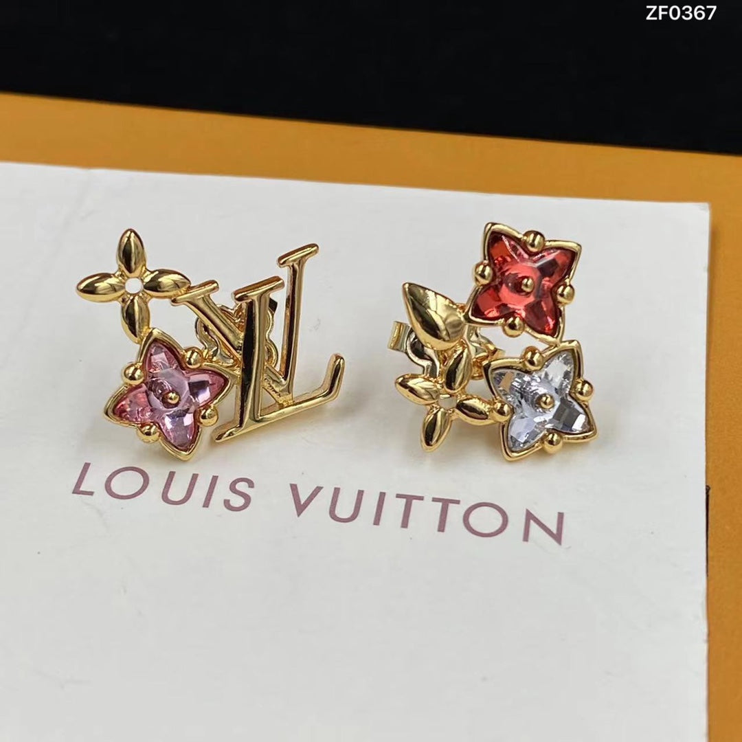 Two Color Flower Earrings