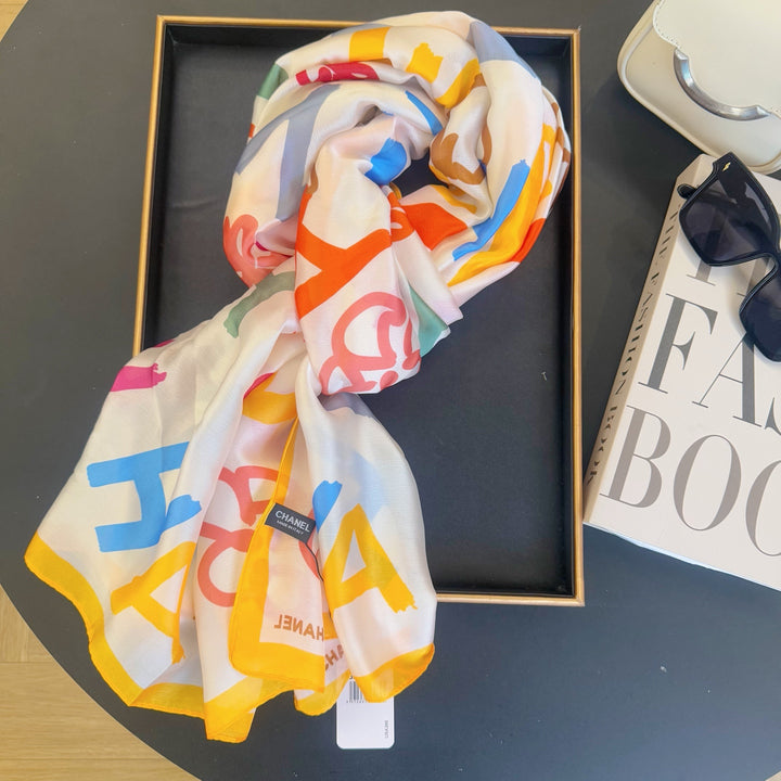 Colorful letters charm scarf