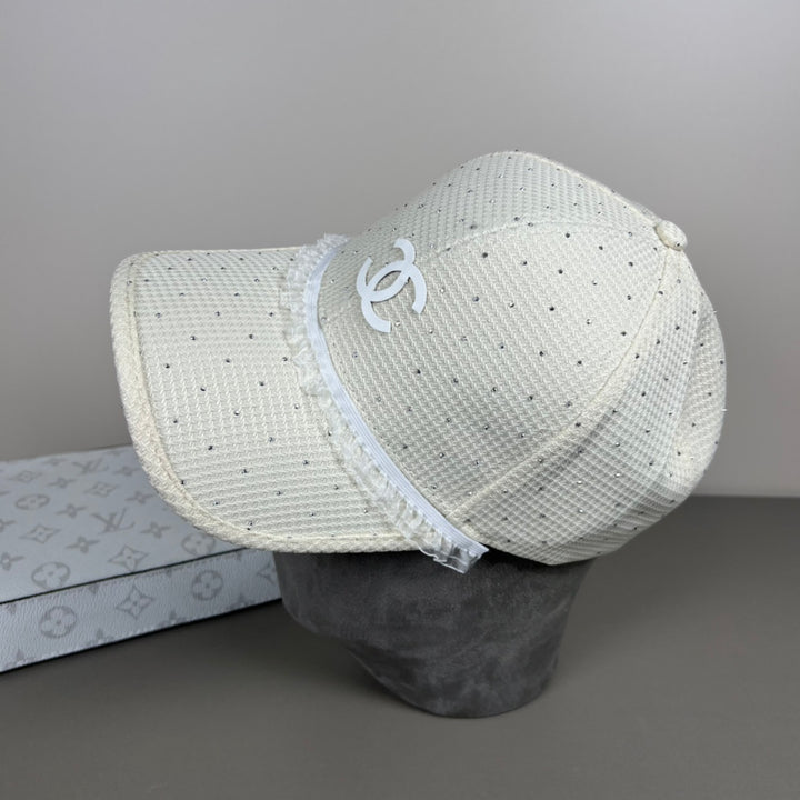elegant lace trimmed hat