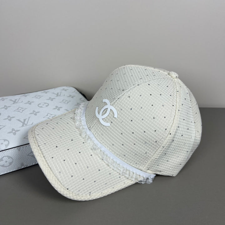 elegant lace trimmed hat