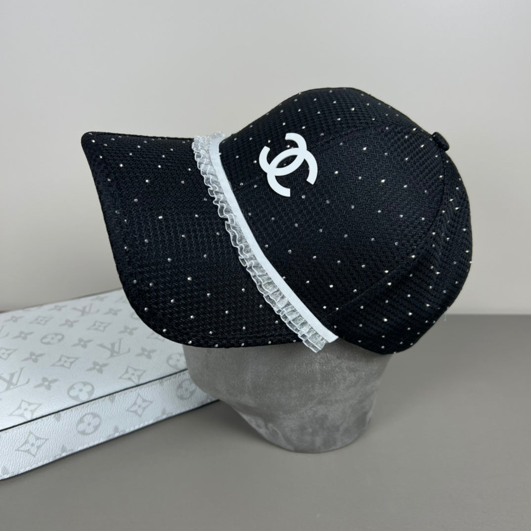 elegant lace trimmed hat