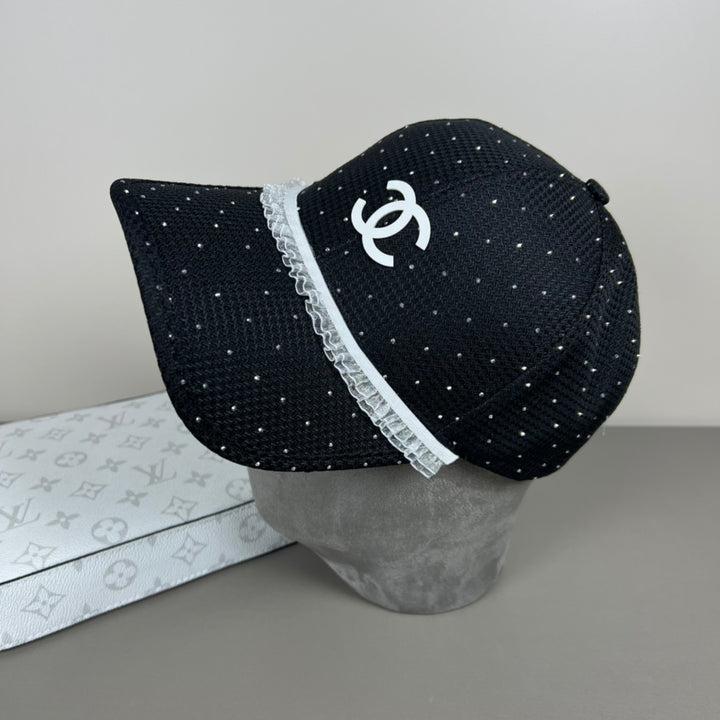 elegant lace trimmed hat
