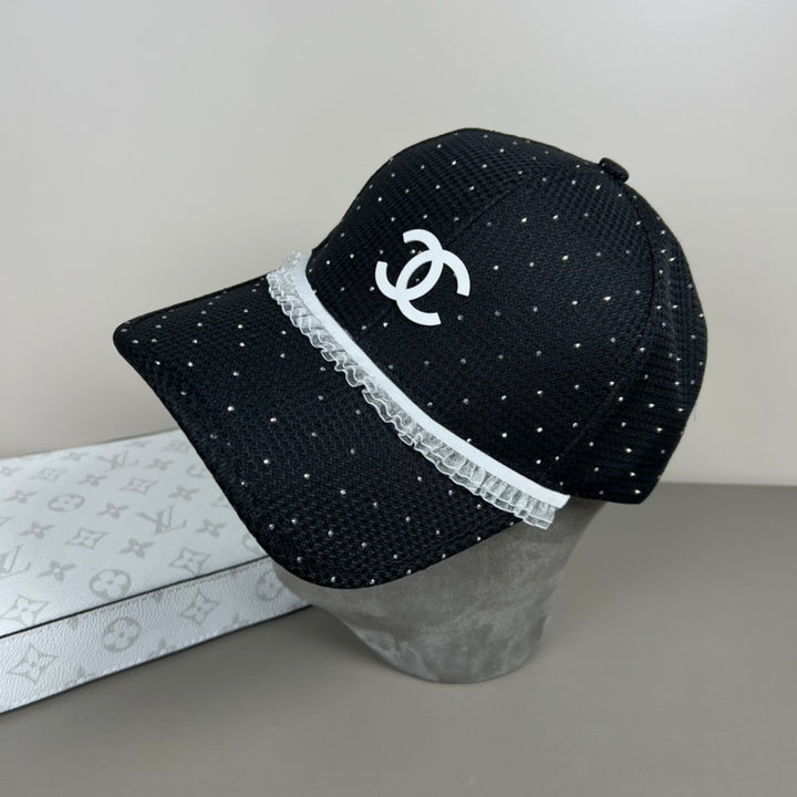 elegant lace trimmed hat