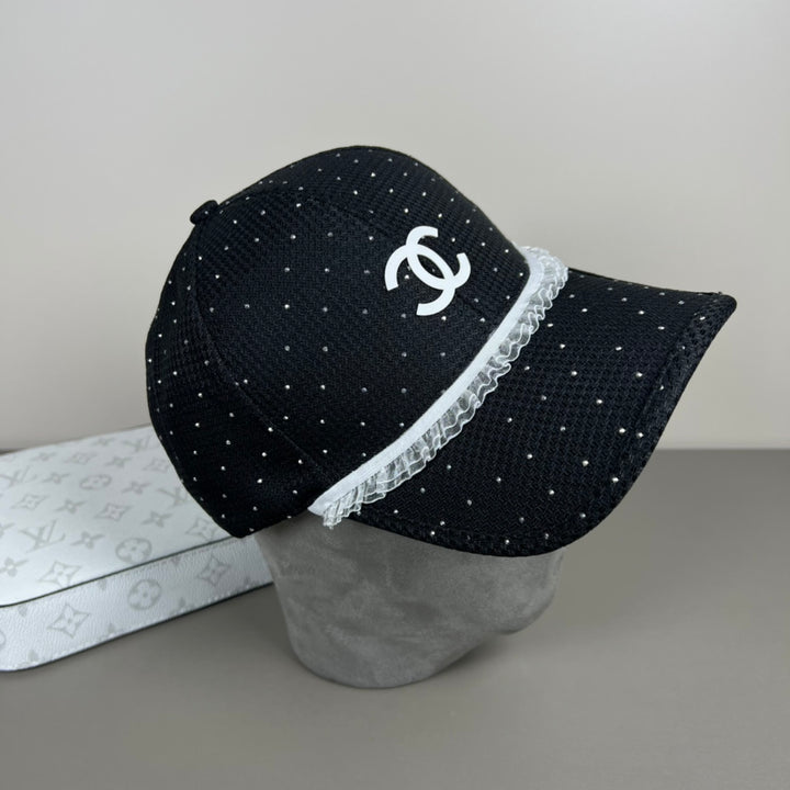 elegant lace trimmed hat