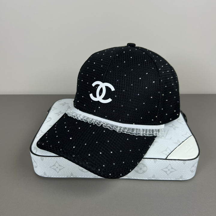 elegant lace trimmed hat