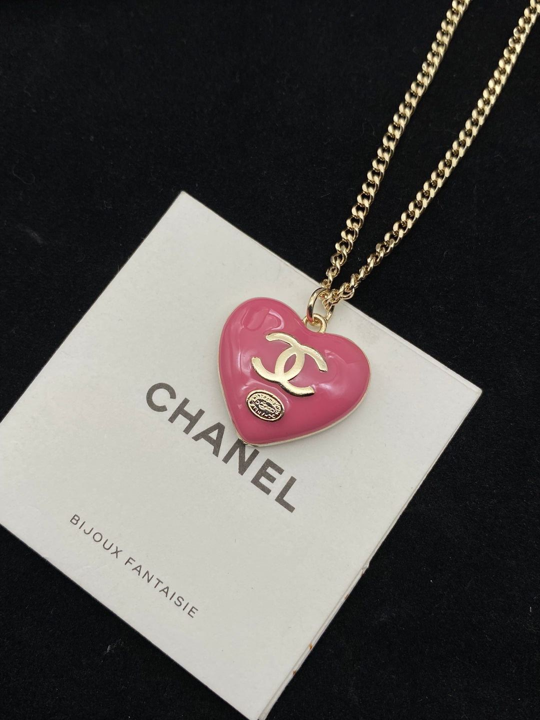 Sparkling Peach Heart Necklace