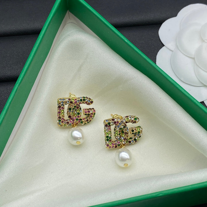 colorful pearl earrings