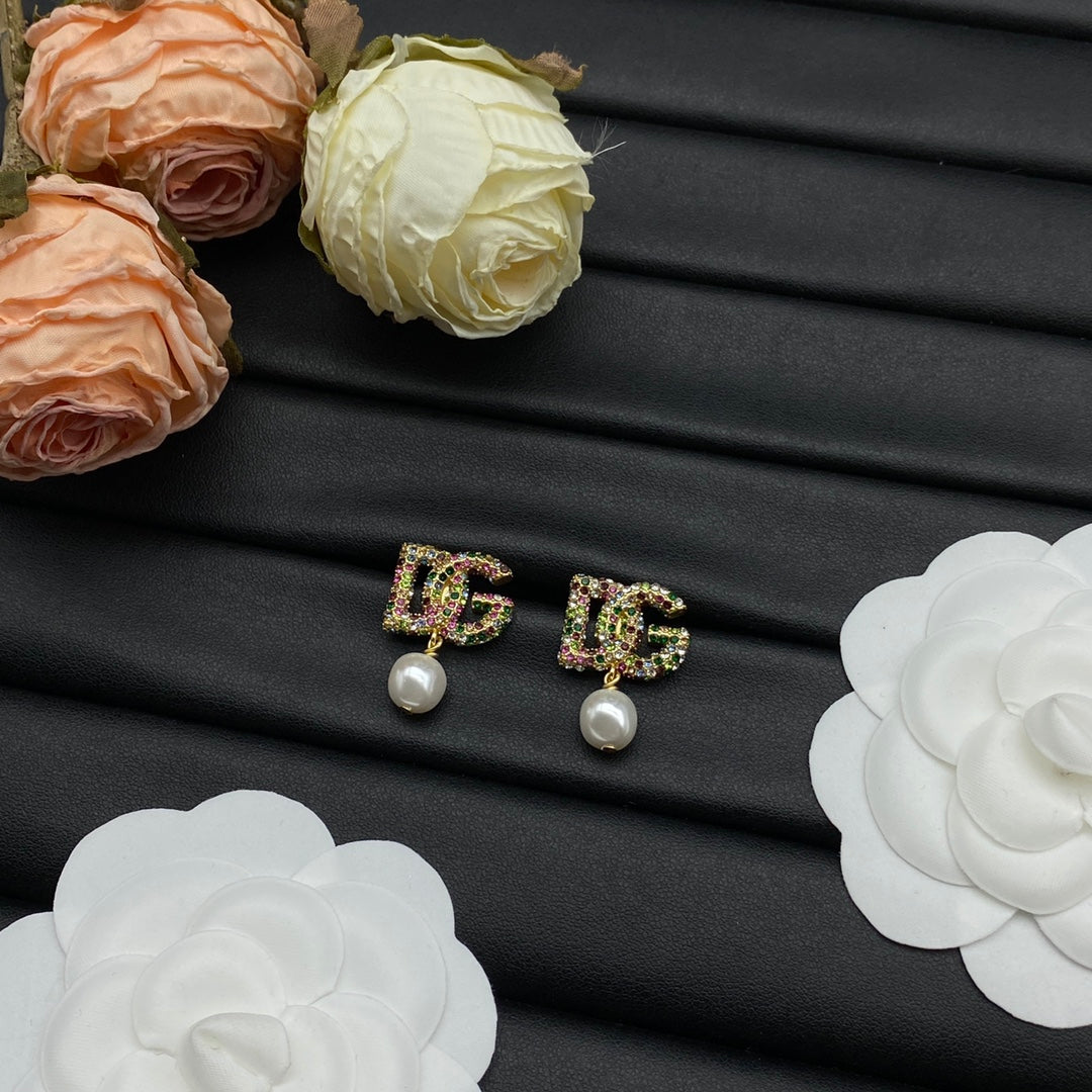 colorful pearl earrings