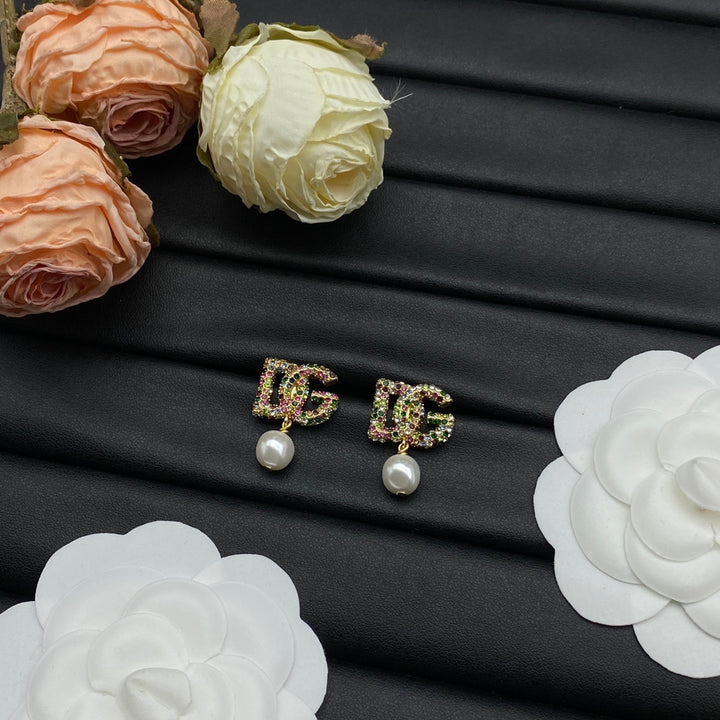 colorful pearl earrings