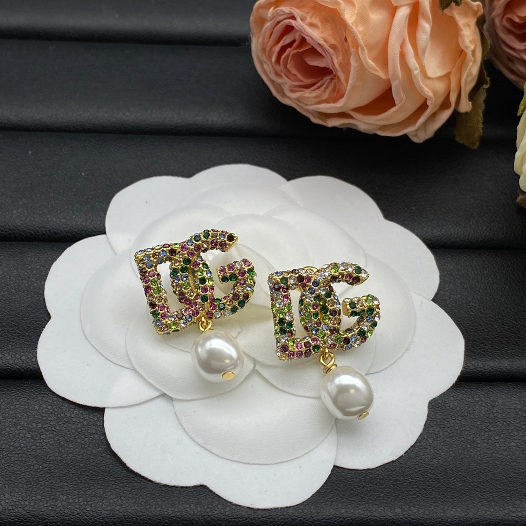 colorful pearl earrings