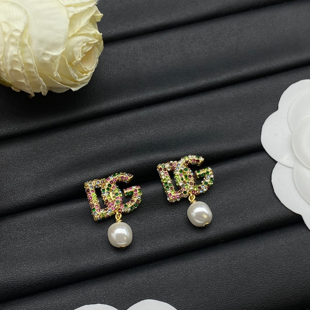 colorful pearl earrings