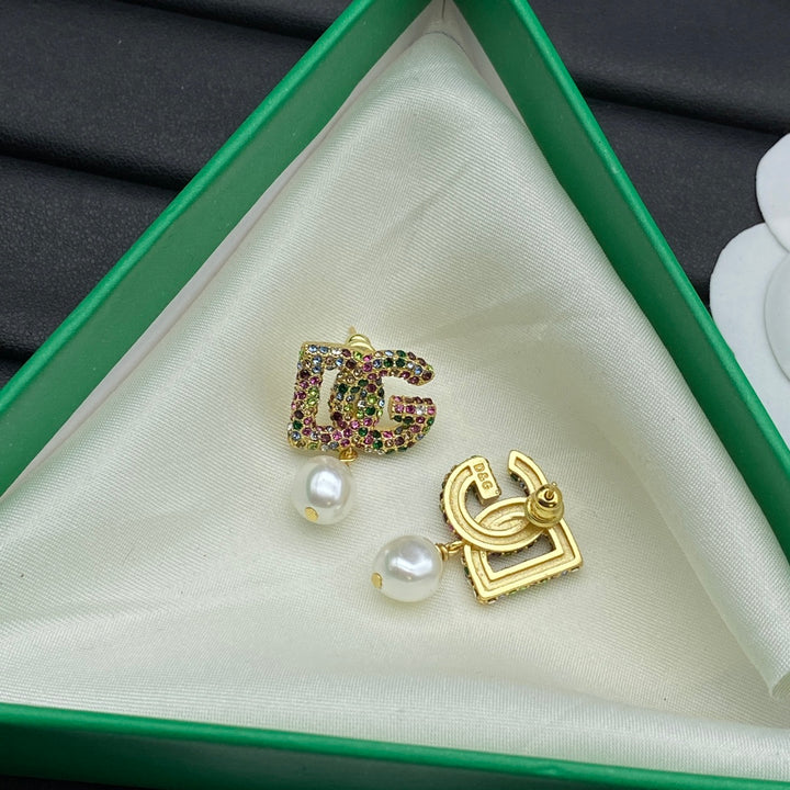 colorful pearl earrings