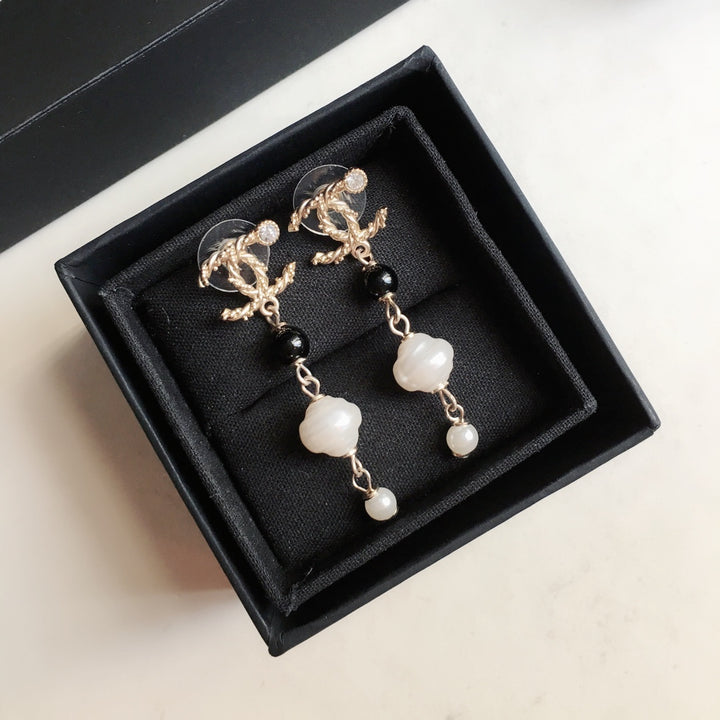 shaped beads tassel earrings