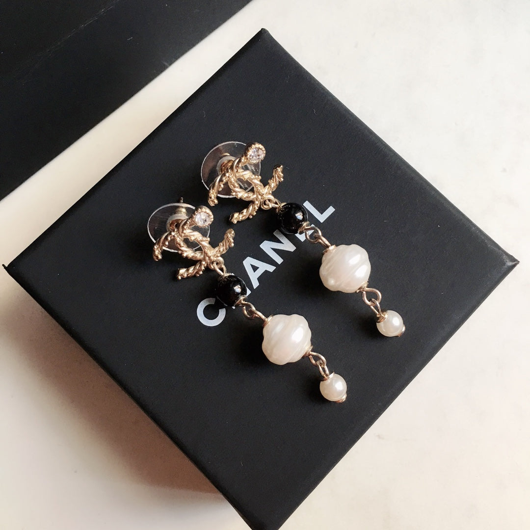 shaped beads tassel earrings