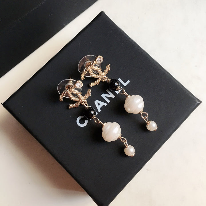 shaped beads tassel earrings