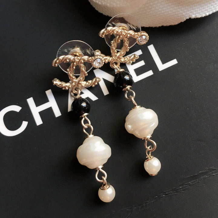 shaped beads tassel earrings