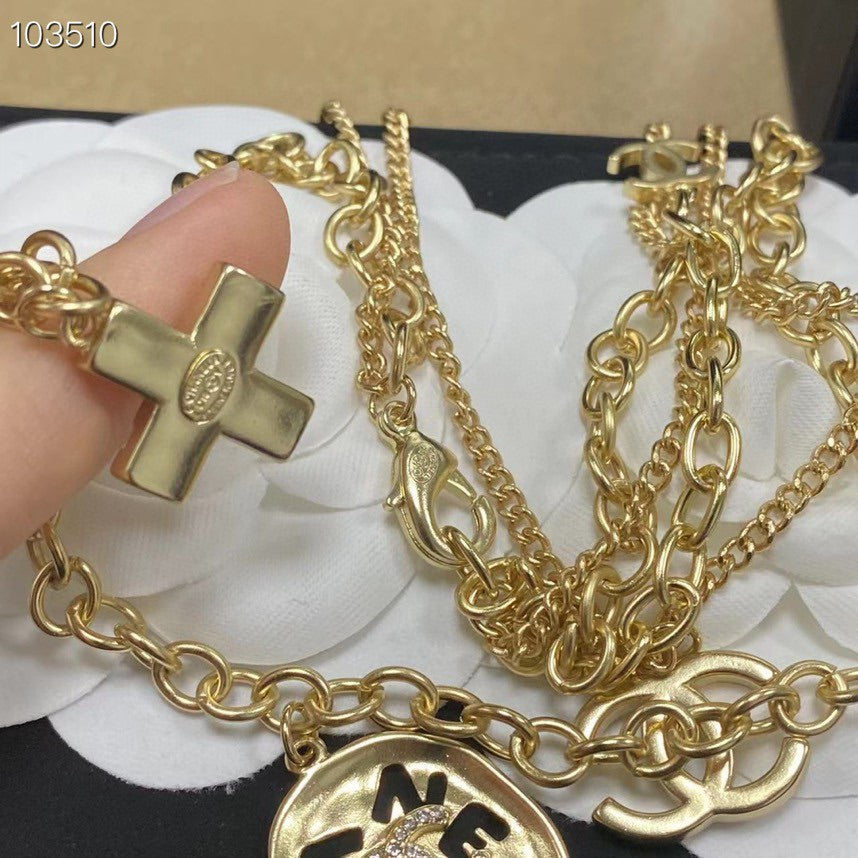 Gold Multi-Element Combination Necklace