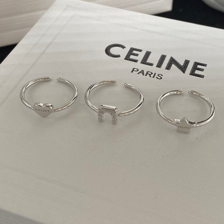 silver color 3 pieces combination ring