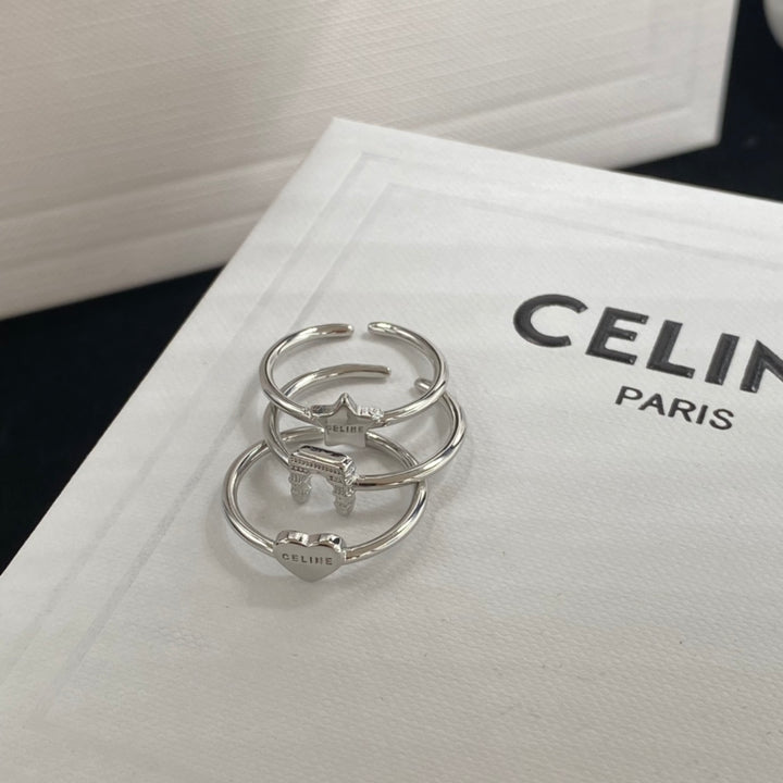 silver color 3 pieces combination ring