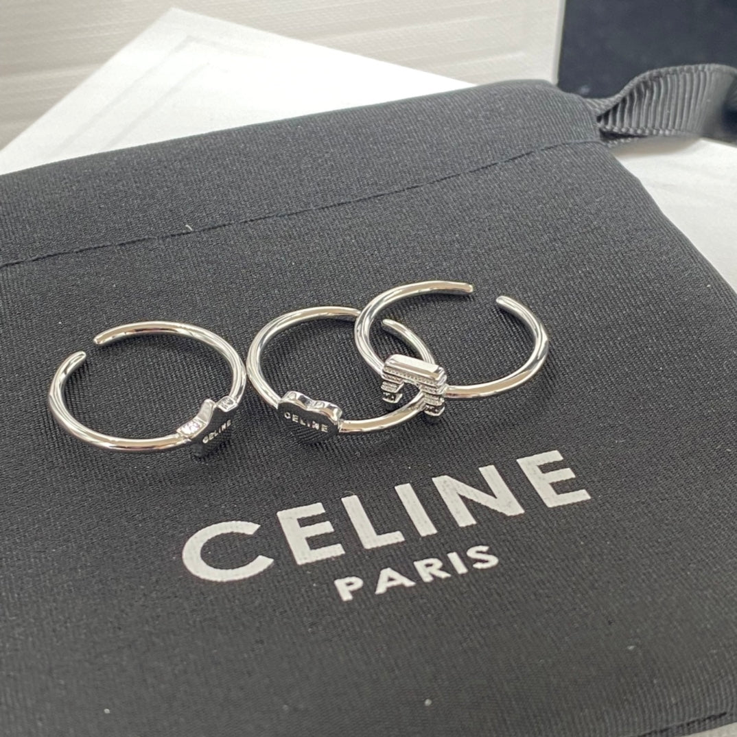 silver color 3 pieces combination ring