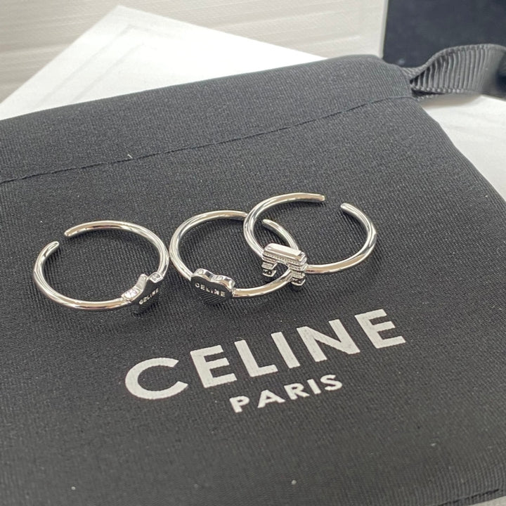 silver color 3 pieces combination ring