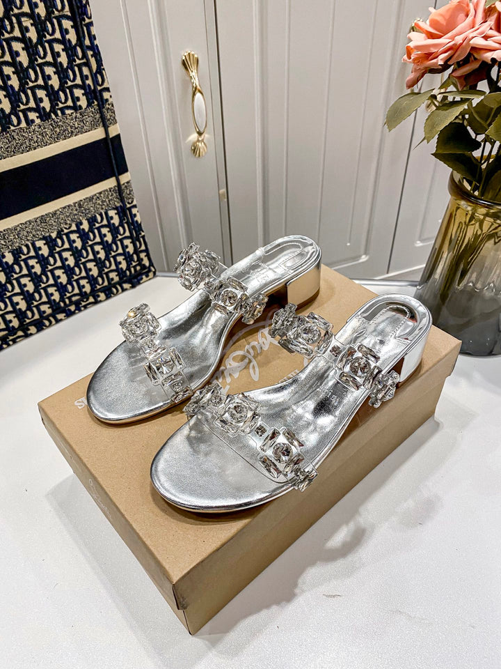 2025 Silver Crystal Slippers