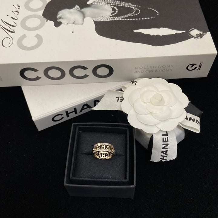 elegant skeleton letter ring