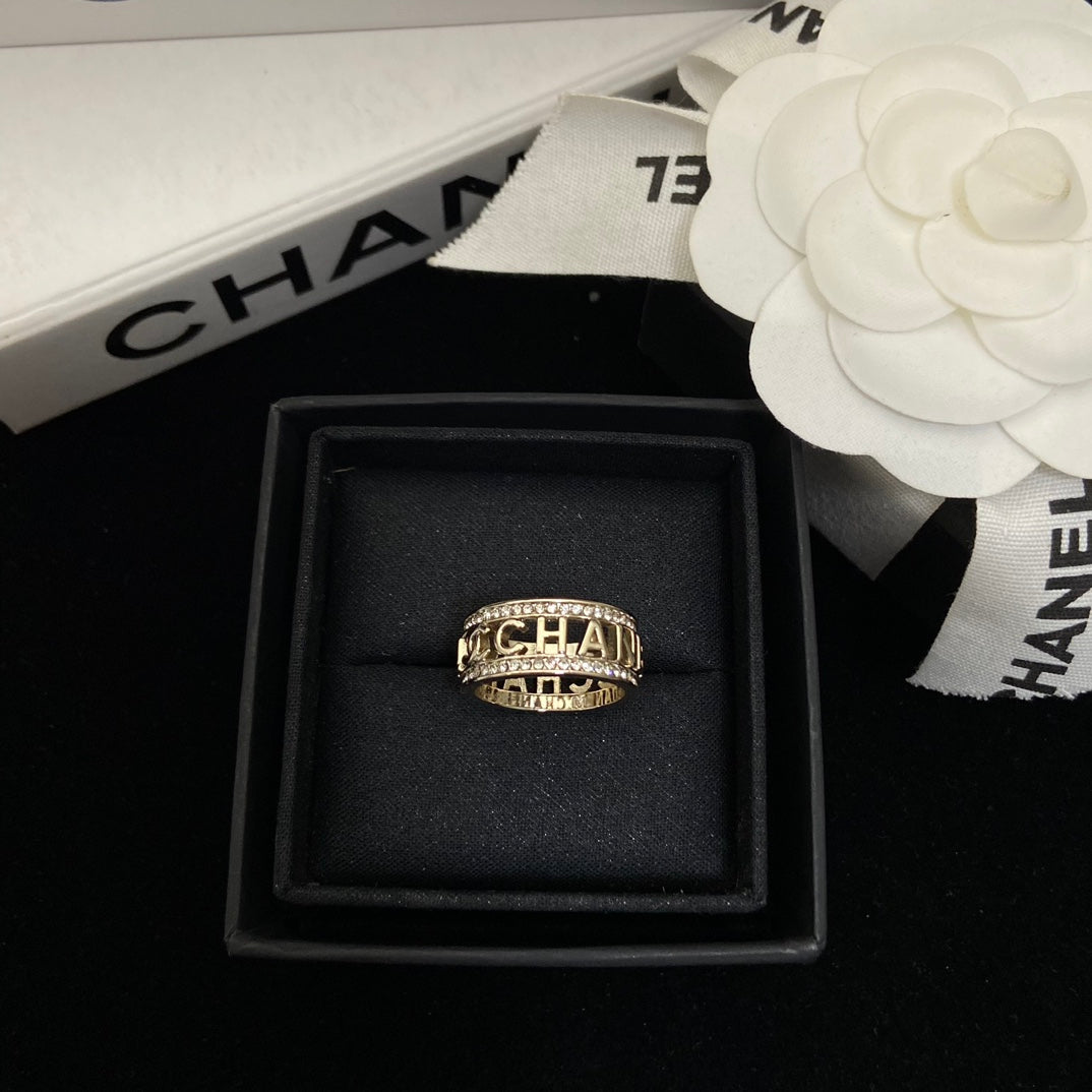 elegant skeleton letter ring