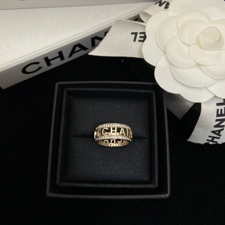 elegant skeleton letter ring