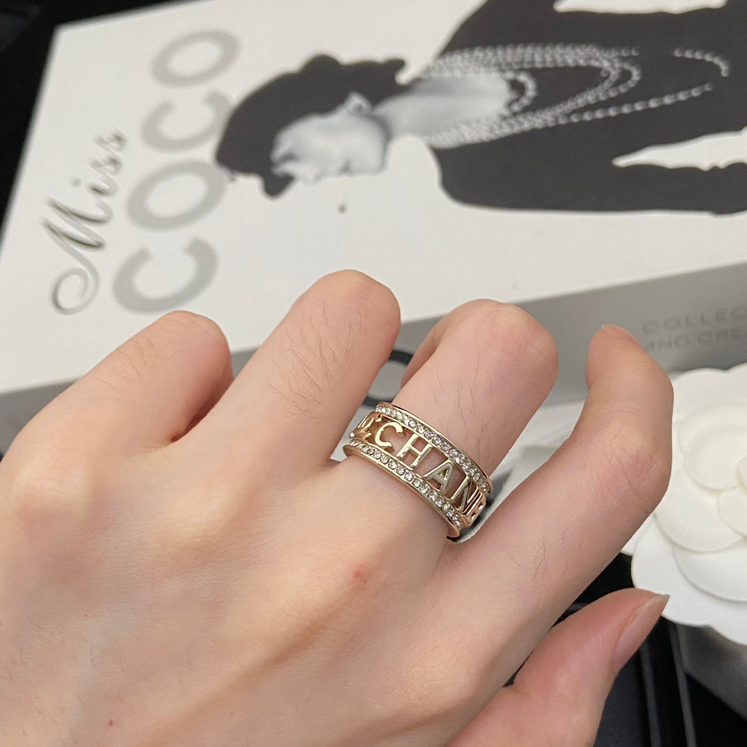 elegant skeleton letter ring