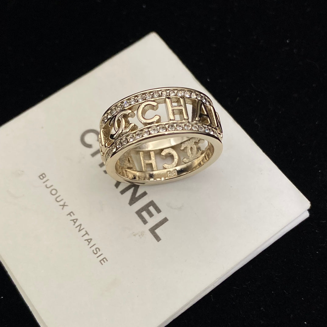 elegant skeleton letter ring