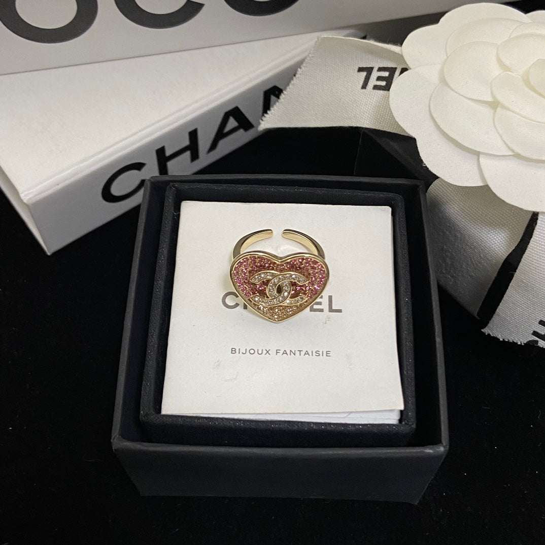 Pink Gradient Peach Heart Ring